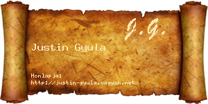 Justin Gyula névjegykártya
