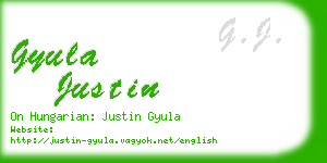 gyula justin business card